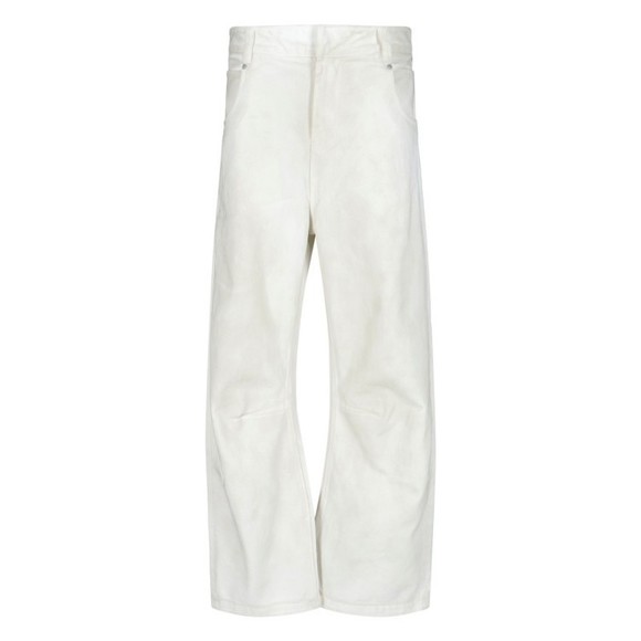 Entire Studios Distressed White Wide-Leg Jeans With Five-Pocket Design - NWT